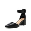 DREAM PAIRS DREAM PAIRS Womens Low Heel Pump Shoes, Black/Pu
