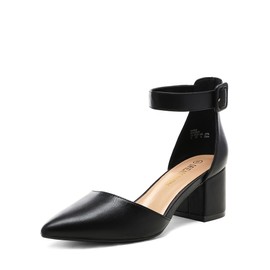 DREAM PAIRS DREAM PAIRS Womens Low Heel Pump Shoes, Black/Pu - 9.5 (Annee)