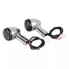 Unbranded Chrome Rear LED Turn Signals Amber Light For Harley