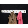 PEG AND RAIL White Coat Rack with Solid Brass Hat