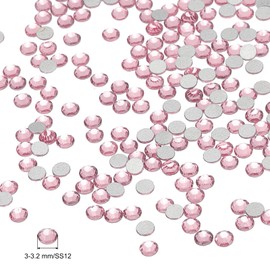 PATIKIL SS12 1440 Pieces Rhinestones, Glitter Stones for Crafts and Rhinestones, for Crafts, Costumes, Make-Up (Light Pink)