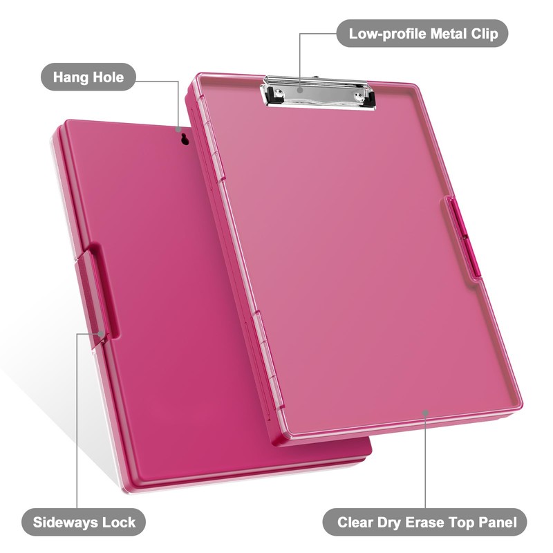 Clipboard with Storage, 8.5x11" Clip Boards with 2 Storage Case