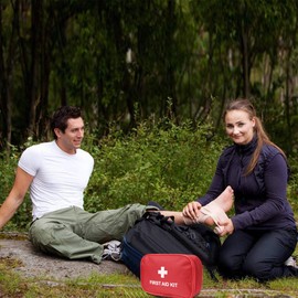 6 Pack Empty First Aid Kit Bag, Lightweight Empty First Aid Bag for Emergency at Home, Office, Car, Outdoors, Boat, Camping, Hiking(Bag Only)