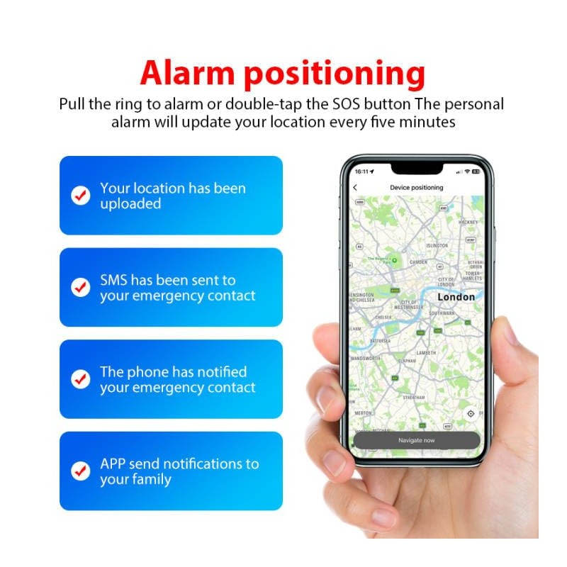 Qwipt SMART Emergency Personal Panic Safety Alarm-Smart Bluetooth app enabled