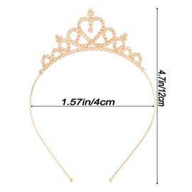 Ainvhh 6 Pack Princess Crown Headbands Glittering Rhinestone Non-Slip Tiara Elegant Birthday Crown Headband Sparkling Crystal Heart Hair Accessories for Girls Women Birthday Party, Proms, Gifts