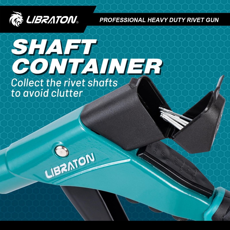 LIBRATON Professional Heavy Duty Rivet Gun, One-Handed Pop Rivet Gun