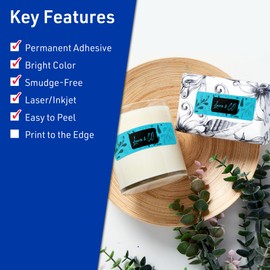 Avery Printable Rectangle Labels, Sure Feed Technology, 1-1/3" x 4", Bright Blue Labels, Laser/Inkjet Printable, 1,120 Total, Great for Mailing and Packaging