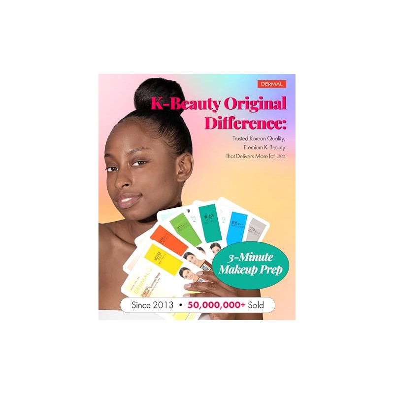 DERMAL Collagen Essence Full Face Facial Mask Sheet (39 Combo