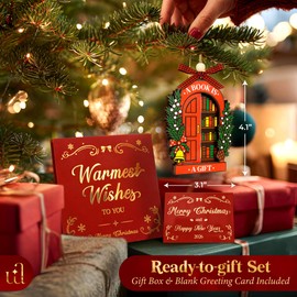 Woodamore book christmas ornament 2025 - Book Lovers Gifts For Book Lovers Women, Cute Bookish Gifts For Readers Bookworm, Unique Librarian Gift Reading Ornaments For Library Books Club Decor