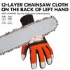 Vgo... GA9767CS Chainsaw Gloves, 12-Layer Chainsaw Protection, Safety Goatskin Leather