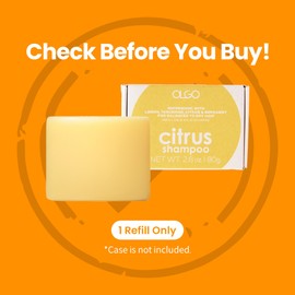 OLGO Refillable Shampoo Stick - Citrus Refill | Soap free solid shampoo bar stick | Shampoo & Head to Toe Wash | Travel-Friendly | Citrus, Argan oil, Jojoba oil, Shikakai, Bergamot