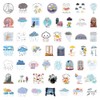 50pcs Cute Meme Weather Stickers, Funny Cartoon Lightning Coludy Rainy