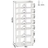 HOMEFORT 7-Tier Wood Shoe Rack, Double Rows 7-Tier Shoe Shelf,