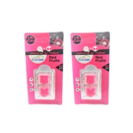 AMBICAR - Set 2 Refills for Car Air Fresheners. Does not include Electric Diffuser. Natural Essences 0% Alcohol. Strawberry – RED FRUITS fragrance