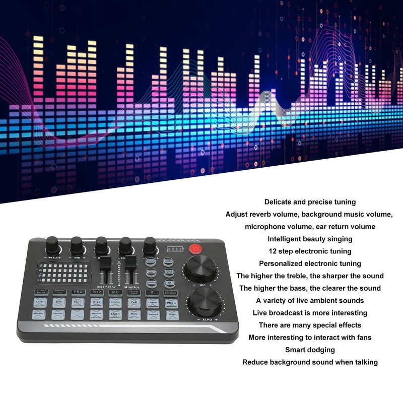 Sound Mixer Multiple Sound Effects Voice Change Live Broadcast Sound