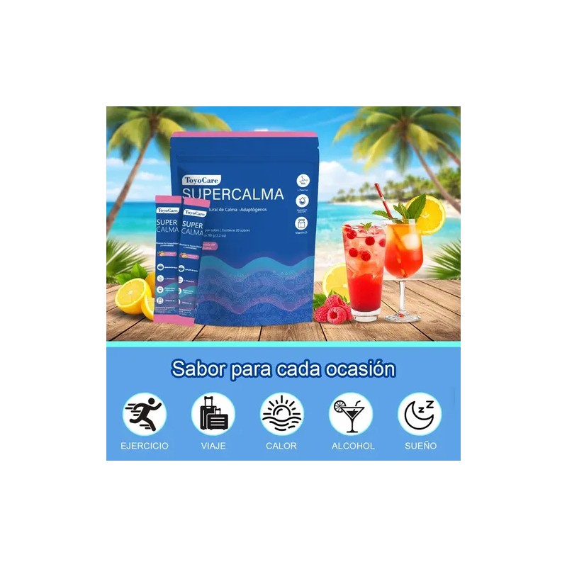 Toyocare Supercalm Ksm-66 Magnesio Y L-teanina 20 Sobres Frambuesa
