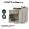 AIXONTEC Mini Cat.6A Keystone Jack RJ45 Module Socket 500 MHz
