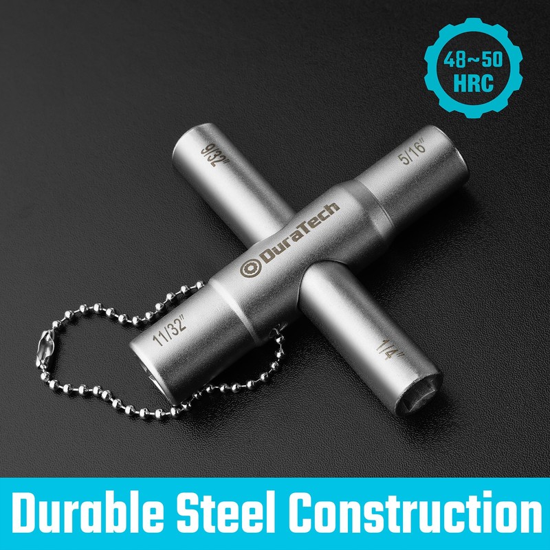 DURATECH 4 Way Sillcock Key Set, 1/4", 9/32", 5/16", 11/32",