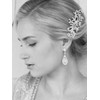 Mariell Gold Dangle Earrings for Brides with Cubic Zirconia Crystals,