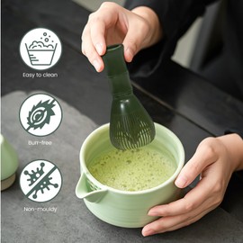 Matcha Schneebesen,Kunststoff Wiederverwendbarer Japanisches Matcha Spülmaschinenfester Teebesen für Matcha,Heiße Schokolade und Backwaren Anfängerfreundliches Werkzeug für die Teezeremonie