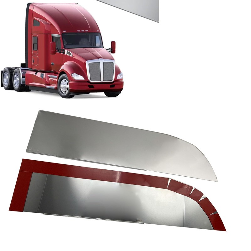 2PCS for 2013+ Kenworth T680/T880 Stainless Steel 8" Chopped Window