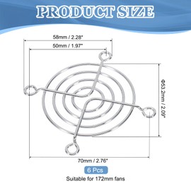 PATIKIL 60mm Fan Finger Grill, 6 Pack Metal Grill Protector Guard Fan Protective Cover for 60mm Exhaust Fans Equipment Computer DIY