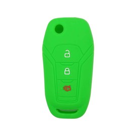 SEGADEN Silicone Cover Protector Case Holder Skin Jacket Compatible with FORD Ranger Explorer F-150 F-250 F-350 F-450 F-550 Super Duty 3 Button Flip Remote Key Fob CV4709 Light Green