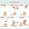 KizKnows Wooden Tea Set for Toddlers,Wooden Tea Party Set for