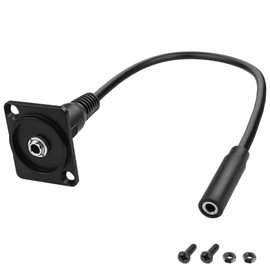 MEIRIYFA D-Type Panel Mount 3.5mm 1/8" TRS to 3.5mm TRS Audio Cable,3.5mm TRS Female to D-Type 3.5mm Female Stereo Jack Headphone Connector Cord Panel Mount for Smart Phone, Laptop, Tablet