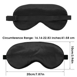WLLHYF Pack of 3 Silk Sleep Masks for Women and Men Girls Adjustable Eye Mask Women's Sleeping Mask Soft Smooth Blocking Light Breathable Travel Sleeping Mask Eyes Sleep Protection (Black)