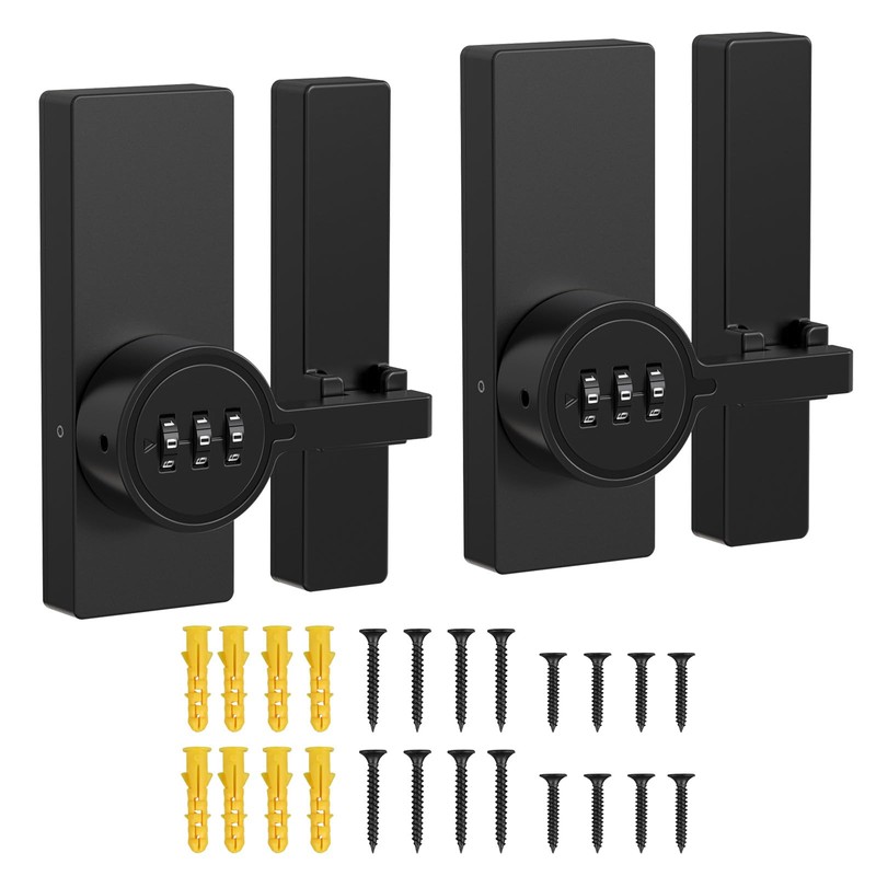 SecureLatch 180 Degree Flip Barn Door Lock, Password Keyless Adhesive