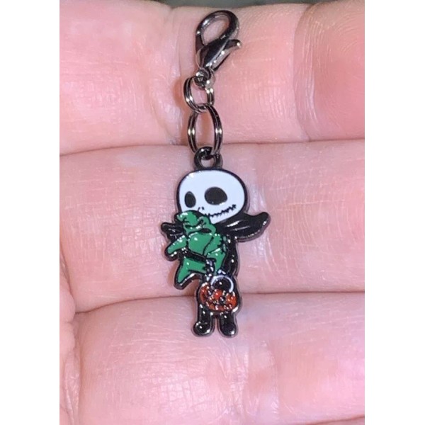Small Black Jack Skellington Nightmare Charm Zipper Pull & Keychain