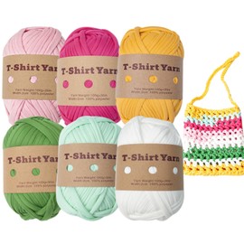 Crochet Yarn - Polyester Multicolor Soft Knitting and Crochet Yarn | Washable and Slightly Elastic Hand-Knitted Supply for Baskets, Pads, Projects, Craft Lovers Pochy