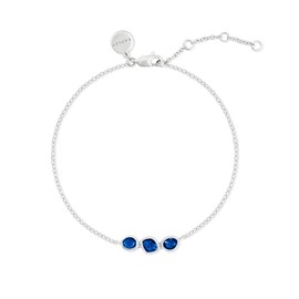 RADLEY Womens Silver Plated Blue Cubic Zirconia Stone Bar Adjustable Bracelet