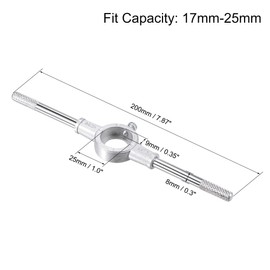 TOP-VIGOR 8pcs Round Die Stock Handle Wrench Set, M3 M4 M5 M6 M8 M10 M12 Metric Threading Dies & 25mm (1") Die Holder for DIY, Repair, Cutting External and Internal Thread