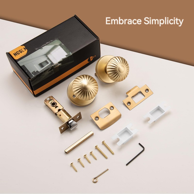 NCSEN Gold Interior Door Knobs, Heavy Duty Door Knob with