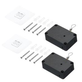 MECCANIXITY Punch Free Automatic Sensor Door Closer 47.2" Retractable Cable Lock for Home Office Doors 1000g 4Set Black with Adhesive Sticker Hook Screw Expansion Nail Sleeve