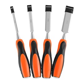 AIMALL Woodworking Chisel Set – Chrome-Vanadium Steel Blades, Rubber Handles, Flat Edge, 6-Piece Manual Woodworking Tools