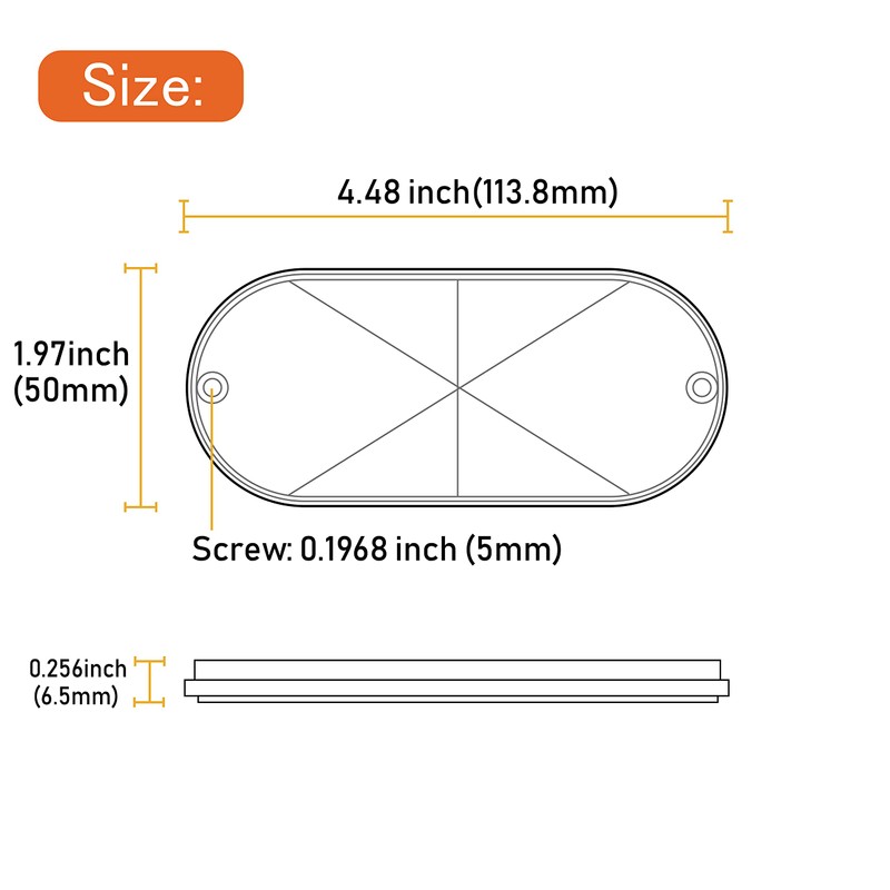 WELNENT E-Mark / 4A / CCC 2pcs Oval Reflector Self