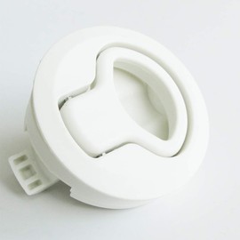 WJSKDQ 2PCS Boat 2'' Flush Pull Latch Slam Latch Hatch Round Pull Latch White Plastic for RV Boat Door Latches Deck Hatch 1/4'' Door Cabinet Hardware