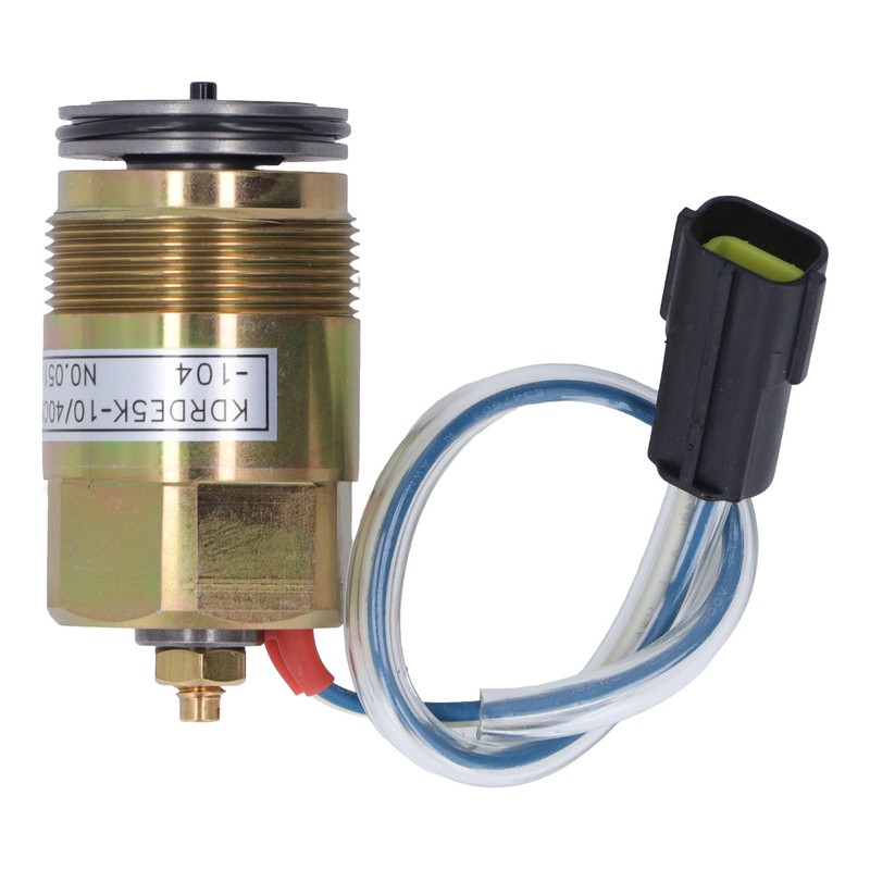 Hydraulic Pump Solenoid Valve Brass 2 Pins Excellent Performance Excavator