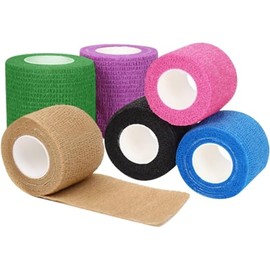 Venda Autoadherible, Vendaje Autoadhesivo en 6 Colores, Venda Elastica de 5cm X 4.5m, Cinta Cebolla Vendaje Autoadhesiva Transpirable para Estiramient