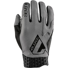 7 iDP Project Full Finger MTB Cycling Racing Gloves (Grey, L)