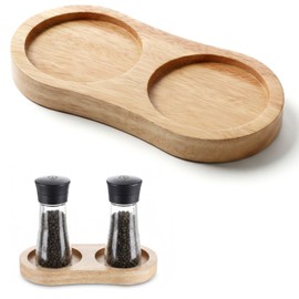 Salt and Pepper Grinder Mill Tray, Salt and Pepper Holder, Olive Wood, Fit Many Mills & Shakers, Grinder Accessories