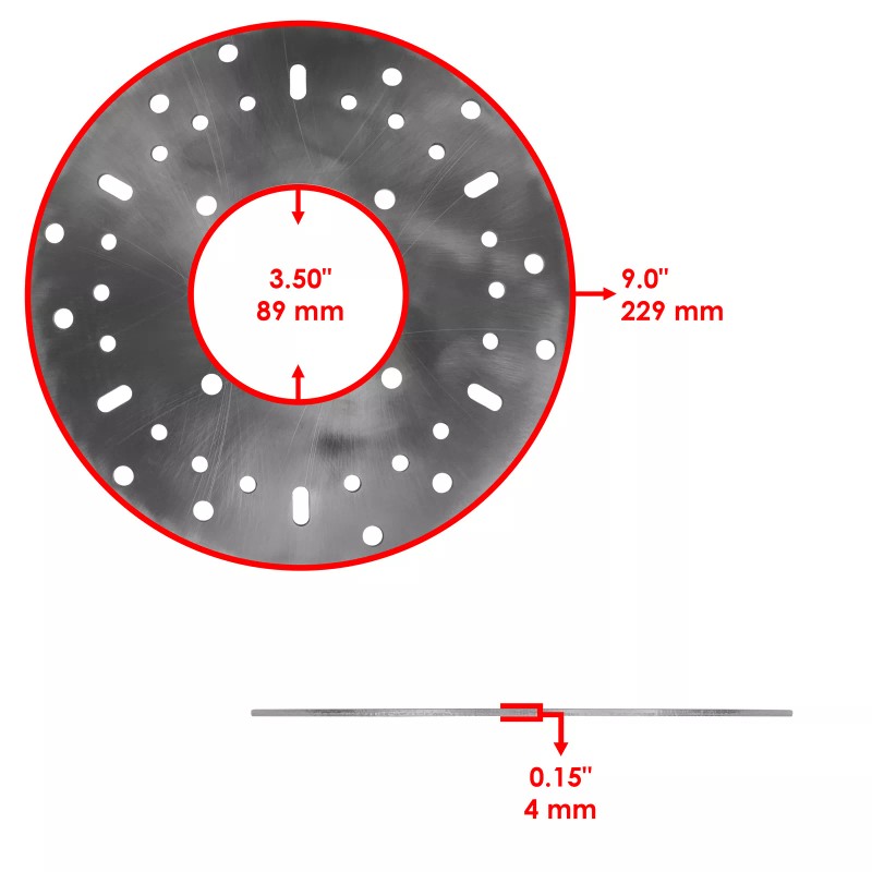 Caltric 2 Front Brake Disc Rotor And Pads for Polaris