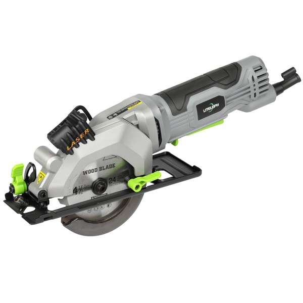 LITELEPH Circular Saw,4Amp 3500RPM Mini Circular Saw with Laser Guide,
