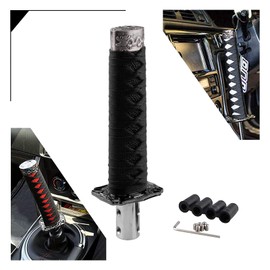 RYANSTAR Universal Gear Shift Knob Sword Shift Knobs Katana Samural Shift Gear Lever Compatible with Manual Cars Most Automatic Cars with 4 Adapters Black Black