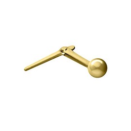 Jewelco London Ladies 9ct Yellow Gold Ball Andralok Hinged Nose Stud 2.5mm