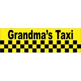 StickerTalk Grandmas Taxi Vinyl Sticker, 10 inches by 3 inches
