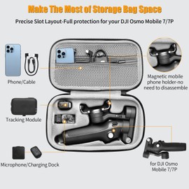 iulrtba Case for DJI Osmo Mobile 7P/7, Portable Storage Bag, Travel Bag for DJI OM 7/7P Gimbal Stabilizer Accessories, black, Bag